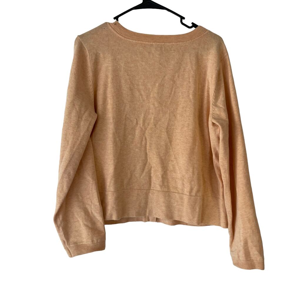 J. Jill Women's Size Large Light Orange Button Cardigan Sweater - Picture 7 of 9